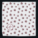 Bandana Monograma de impressão de padrão com pintura brilh<br><div class="desc">Mostre o quanto você ama os animais com essa bela pata de ouro-rosa com pata de cintilação padronizada com seu monograma ou inicial. Aposto que o seu animal de estimação vai ficar adorável vestindo-o também!</div>