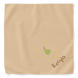 Bandana Nome personalizado pintado de pera em castanho