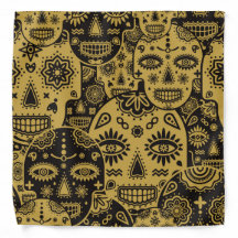 O padrão do crânio de açúcar vintage, a preto, vai