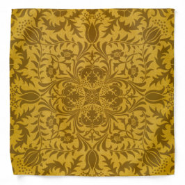 Bandana Ornate gold floral pattern with symmetrical