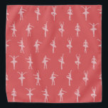 Bandana Padrão de Ballerinas Rosa Dançante<br><div class="desc">Padrão elegante e charmoso de balés rosa de bailarinas rosa poeirentas e poeirentas estilizadas,  poeirentas,  em seis poses de silhueta sobre um fundo branco. Bonita dádiva de bailarina ou decoração de balés para dançarinos balés e seus animais de estimação.</div>