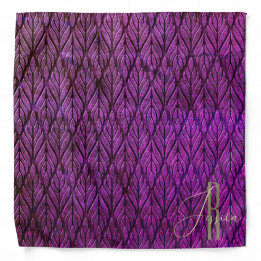 Bandana Padrão de couro com folhas de violeta e monograma