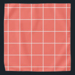 Bandana Padrão de grade em coral vivo<br><div class="desc">Um padrão de abstrato no coral vivo Pantone.</div>