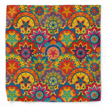 Padrão de Mandala Colorida Retroativa Funky