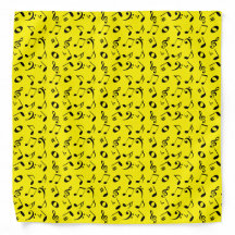 Padrão de notas de música preto angular em amarelo