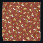 Bandana Padrão do ouro Retriever Pumpkins<br><div class="desc">Ilustrações bonitas de recuperadores de ouros e abóboras criam um padrão repetitivo em um fundo vermelho. Perfeito para aqueles que amam o outono fofo e não designs de Halloween assustadoras.</div>