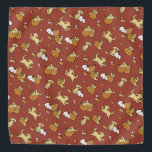 Bandana Padrão do ouro Retriever Pumpkins<br><div class="desc">Ilustrações bonitas de recuperadores de ouros e abóboras criam um padrão repetitivo em um fundo vermelho. Perfeito para aqueles que amam o outono fofo e não designs de Halloween assustadoras.</div>