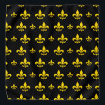 Bandana Padrão Fleur de Lis, preto e Dourado<br><div class="desc">Padrão Fleur de Lis,  preto e Dourado</div>