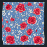 Bandana Padrão Floral Chic Blue e Red Watercolor<br><div class="desc">Este impressão floral moderno de aquarelas em tons de azul e vermelho é perfeito para adicionar um toque contemporâneo aos seus produtos. As linhas limpas e as cores frescas tornam este design perfeito para qualquer decoração moderna de casa ou escritório.</div>
