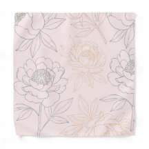 Padrão Floral Elegante Blush Rosa e Dourado Peony