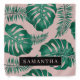 Bandana Palma rosa tropical e verde deixa padrão e nome (Front)