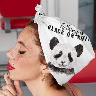 Bandana Panda Negra E Branca Moderna Engraçada Com Citação