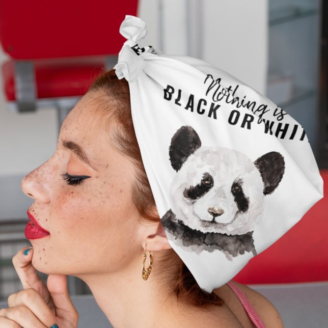 Bandana Panda Negra E Branca Moderna Engraçada Com Citação (Criador carregado)