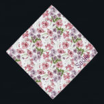 Bandana Pastel Garden Floral Patterno Personalizado Pet<br><div class="desc">Um bonito padrão floral,  personalizado com o nome do seu animal de estimação. Decorada com aquarelas rosadas e roxas,  esta bandana vai parecer incrível no seu animal de estimação! Tratem-se de um lenço igual a "Mãe e Eu" com o vosso próprio nome.</div>