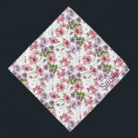 Bandana Pastel Garden Floral Patterno Personalizado Pet<br><div class="desc">Um bonito padrão floral,  personalizado com o nome do seu animal de estimação. Decorada com aquarelas rosadas e roxas,  esta bandana vai parecer incrível no seu animal de estimação! Tratem-se de um lenço igual a "Mãe e Eu" com o vosso próprio nome.</div>