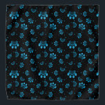 Bandana Pata imprimir padrão uniforme em azul e preto<br><div class="desc">Pata imprimir padrão uniforme em azul e preto</div>