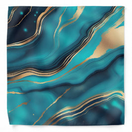 Bandana Pedra mármore Dourada azul