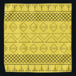 Bandana Pet Dourado de Padrão Geométrico<br><div class="desc">Pet Bandana,  Dourado Pet Geométrico da Trendy. Impressão preto sobre fundo dourado.</div>