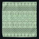 Bandana Pet Impressão de Pet Sudoeste Verde e Bonito Aztec<br><div class="desc">Padrão Trendy Aztec. Impressão preto sobre fundo verde.</div>