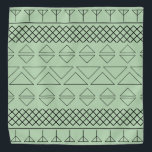 Bandana Pet Impressão de Pet Sudoeste Verde e Bonito Aztec<br><div class="desc">Padrão Trendy Aztec. Impressão preto sobre fundo verde.</div>