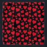 Bandana Preto com padrão de corações vermelhos<br><div class="desc">Mostre a seu animal de estimação muito amor com essa Bandana de Pet Preto de Arte Vermelha Bonita. Ele é projetado com um fundo preto e você pode personalizar para a cor favorita de seu animal de estimação. Você pode vestir seu cachorro ou gato com o bandana e eles podem...</div>