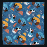 Bandana Pup Francês<br><div class="desc">Uma Adorável Bandana De Cachorro Azul Desenhada Com Cães De Cartoon</div>