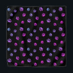 Bandana Púrpura Azul-Rosa Imprime Padrão Preto<br><div class="desc">Mostre o quanto você ama os animais com esta bandana giro e roxa,  rosa e azul com padrão de pata. Aposto que o seu animal de estimação vai ficar adorável vestindo-o também!</div>