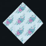 Bandana Rosas Azuis e Rosa<br><div class="desc">Lindas rosas azuis e rosa sobre fundo azul-bebê</div>