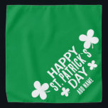 Bandana Ruas Feliz Verde Simples. A tipografia do dia de P<br><div class="desc">Uma bandana verde bonita com uma simples tipografia que diz Ruas Felizes. Dia de Patrick é a bandana ideal para Ruas. Dia de Patrick. Também é ideal como presente para todos os amantes de animais de estimação, amantes de cães, amantes de gatos. Escreva o nome do seu animal de estimação...</div>
