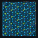 Bandana Sensibilização e Transplante para a doação de órgã<br><div class="desc">Fita verde divertida e atraente e impressões de pata no fundo do marinho,  bandana! Que melhor maneira de espalhar a mensagem do que vestir seu bebê de pele. Nossos bebês-peles têm um papel importante de apoio na jornada de transplante. Opções de pequena e grande bandana disponíveis.</div>