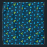 Bandana Sensibilização e Transplante para a doação de órgã<br><div class="desc">Fita verde divertida e atraente e impressões de pata no fundo do marinho,  bandana! Que melhor maneira de espalhar a mensagem do que vestir seu bebê de pele. Nossos bebês-peles têm um papel importante de apoio na jornada de transplante. Opções de pequena e grande bandana disponíveis.</div>