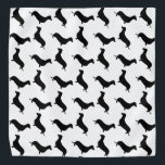Bandana Silhueta preta Dachshund em branco ou qualquer cor<br><div class="desc">Silhueta preta de Dachshund em branco ou qualquer preto colorido esboçada em silhuetas esboçadas em branco ou em qualquer fundo colorido do Dachshund de pernas curtas,  amado pelos donos por seu temperamento sofisticado e inteligente. Vermelho para furar texugos e outros hambúrgueres,  o cão minúsculo não tem pouco de personalidade</div>