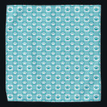 Bandana Teal Gingham divertido com as impressões de pata<br><div class="desc">Compre-o para si mesmo,  ou pamper o seu animal de estimação com este gingham teal giro e divertido com bandana com patas padronizadas!</div>