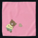 Bandana Tedd E. Urso de Teddy Pet Rosa Personalizado<br><div class="desc">Fundo cor-de-rosa,  e um ursinho bonito com nariz rosa... segurando um balão. Na barriga dele,  ele tem o nome do seu animal de estimação. A cor de fundo é personalizável,  assim como a fonte,  a cor da fonte e o nome... usando o menu editar. Faça o seu próprio!</div>