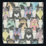 Bandana Teste padrão bonito dos gatos do hipster<br><div class="desc">Teste padrão bonito dos gatos do hipster</div>