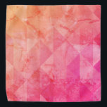Bandana Texto personalizado do nome cor laranja rosa cor l<br><div class="desc">Design cor-de-rosa geométrica,  cores claras de cor-de-água</div>