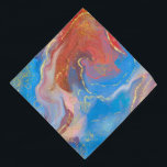 Bandana Tinta de Álcool Dourada, Azul e Marmoreada<br><div class="desc">Um design de tinta a álcool marmoreado por abstrato em um berço,  uma paleta azul e escura,  sobreposta com sotaques de ouro.</div>