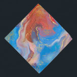 Bandana Tinta de Álcool Dourada, Azul e Marmoreada<br><div class="desc">Um design de tinta a álcool marmoreado por abstrato em um berço,  uma paleta azul e escura,  sobreposta com sotaques de ouro.</div>