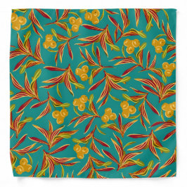 Bandana Tropical Pattern with Red and Yellow Leaves