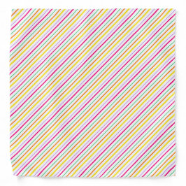 Bandana Tropical Pink Green Orange Yellow Stripes