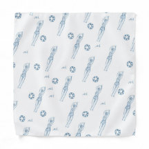 Vintage Artística Snychro Swimmers Blue Patterno