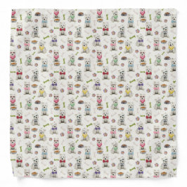 Bandana White Westies com Acessórios Whimsical