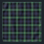 Bandana Xadrez de Tartan Verde Negro Púrpura Escocês<br><div class="desc">Deck as cores de uma boa e velha tradição com este padrão de xadrez de tartã preto e verde roxo</div>