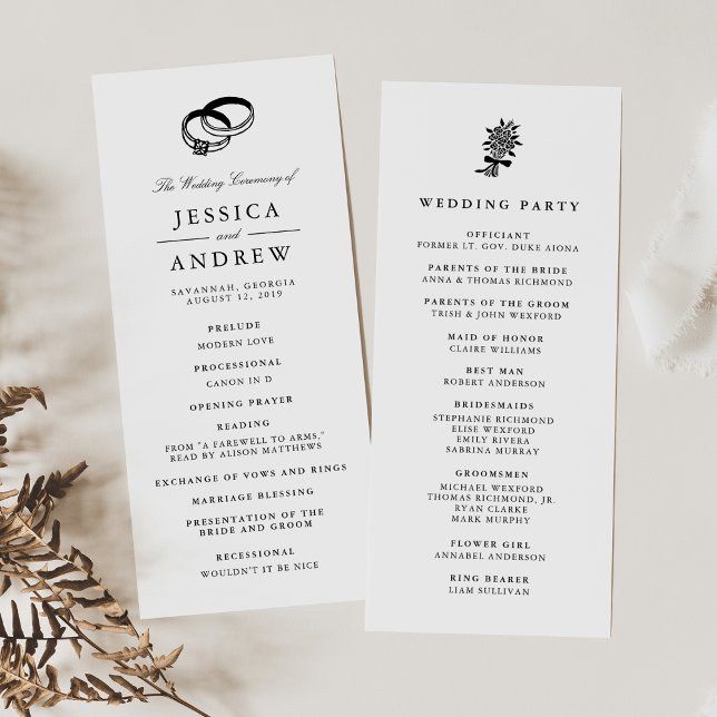 Bandas de casamento | Programa de Cerimônia de Cas (Criador carregado)