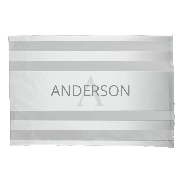 Bandas de Ombre Silver Faux Contemporâneas e Cinza (Frente-Esquerda)