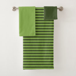 Bandas em verde - Conjunto de toalhas