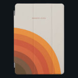 Bandas retrorreflectoras coloridas castanho-Ouro c<br><div class="desc">Esta capa de ipad Vintage apresenta design gráfico inspirado nos anos 70 em tons de laranja,  vermelho e marrom. Esta capa de ipad inspirada retroativamente pode ser personalizada com o seu nome ou texto escolhido.</div>