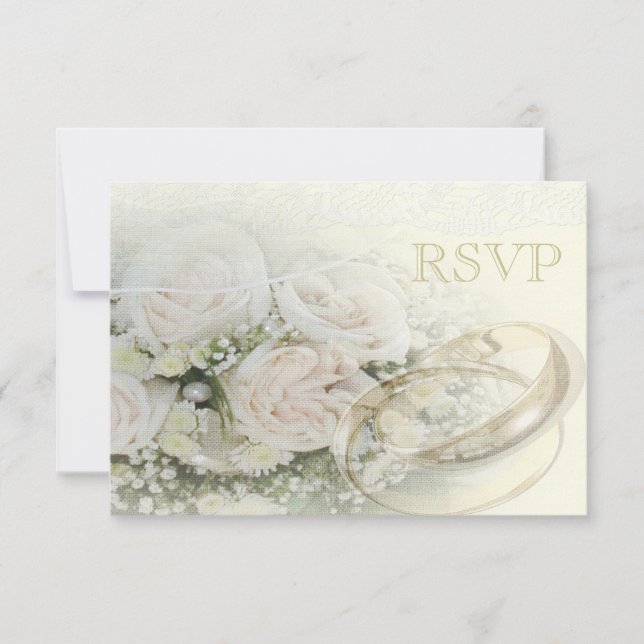 Bandas, Rosas, Doves & Lace RSVP (Frente)