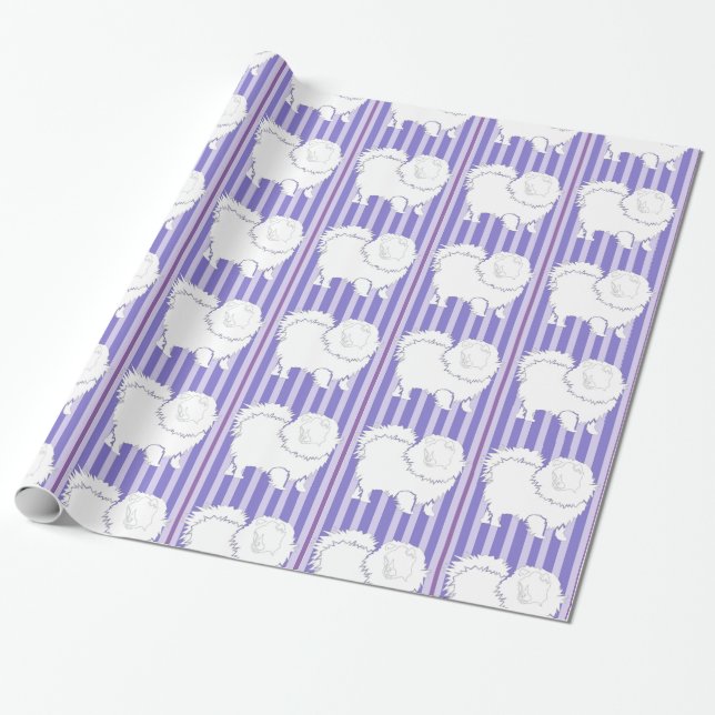 Bandas roxas de papel embrulhado em presente da Po (Desenrolado)