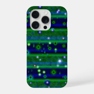 Bandas verdes azuis com estrelas e gotas de chuva